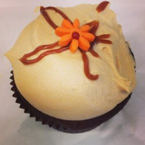 Gluten-free salted caramel cupcake from Georgetown Cupcake